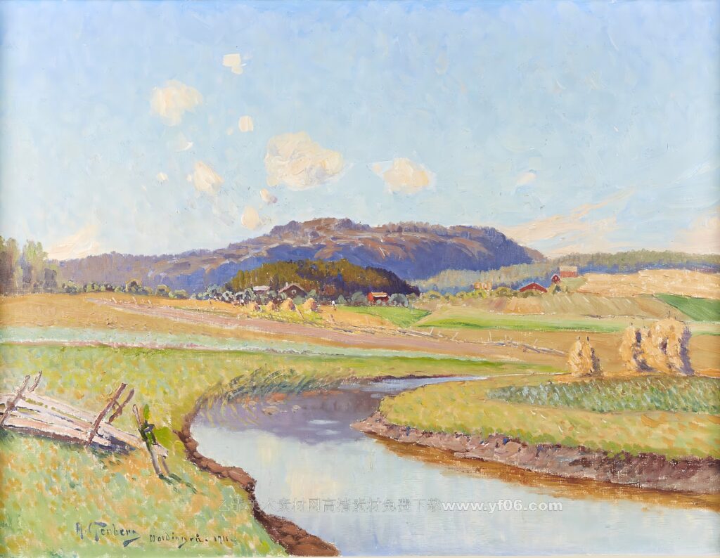 安东·亨伯格风景高清油画素材免费下载五-乙霏美术素材网