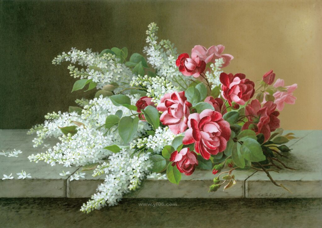 10p古典鲜花静物油画合集①-乙霏美术素材网