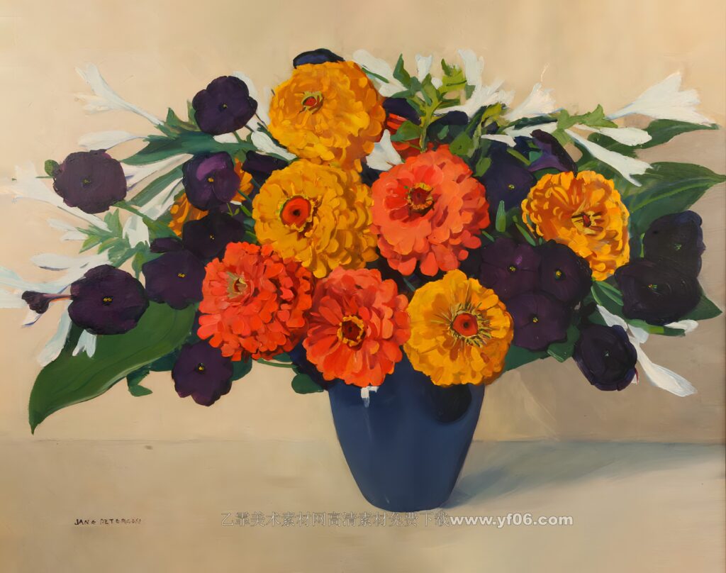 5p简·彼得森油画装饰画打印高清素材图下载鲜花静物一-乙霏美术素材网