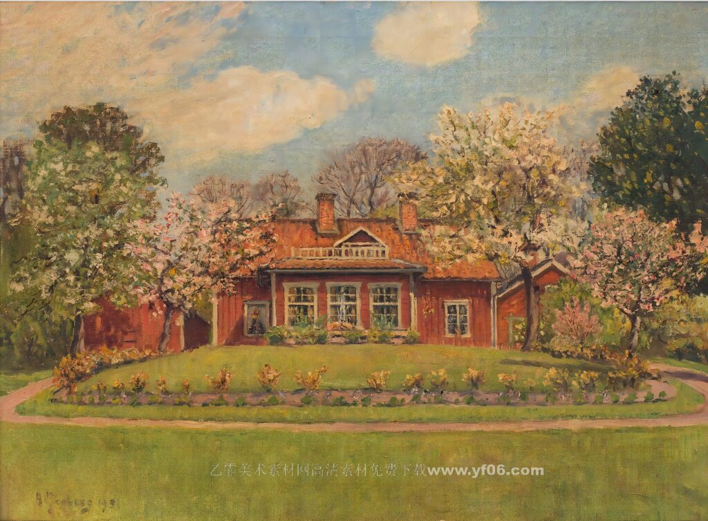 安东·亨伯格风景高清油画素材免费下载七-乙霏美术素材网