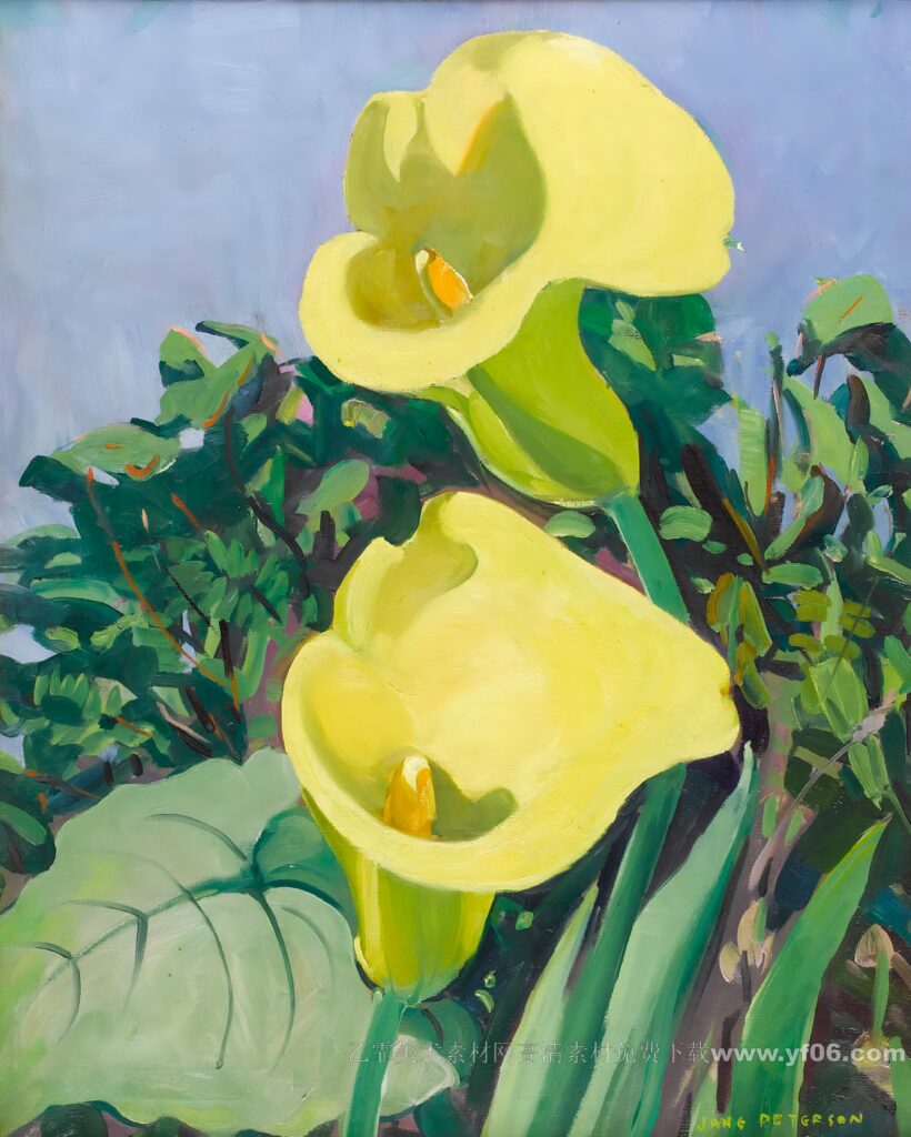 010-Jane Peterson (American, 1876-1965), Lilies. Oil on canvas,_065910