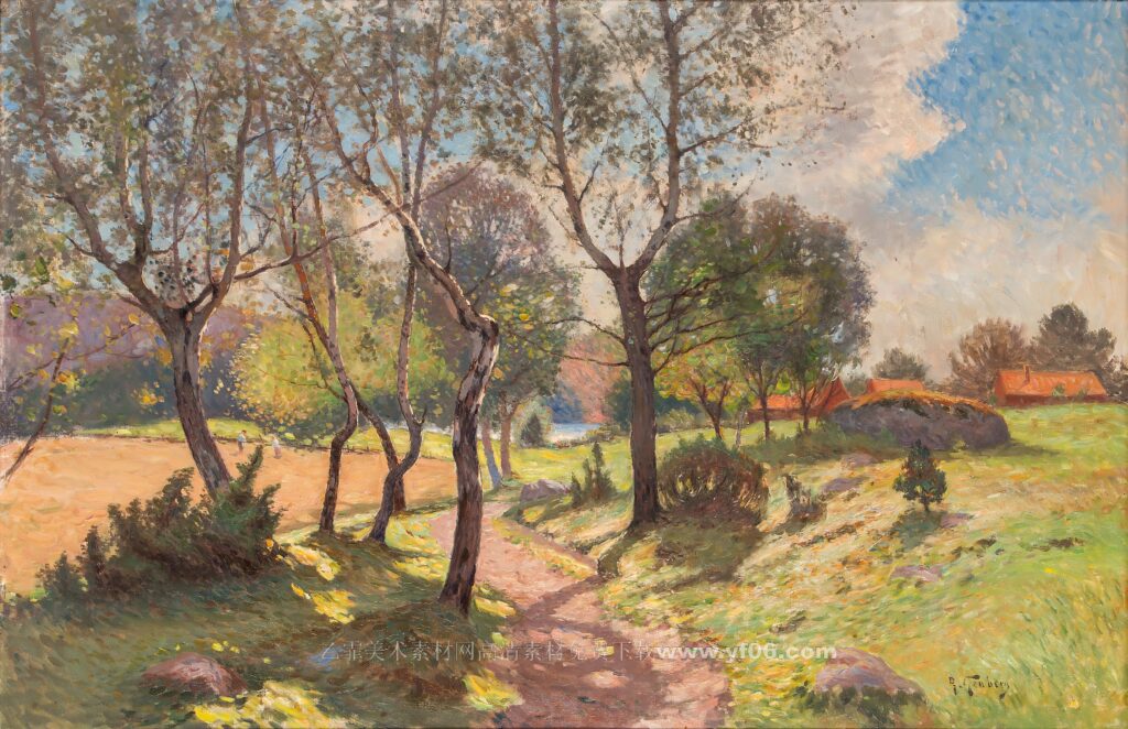 安东·亨伯格风景高清油画素材免费下载六-乙霏美术素材网