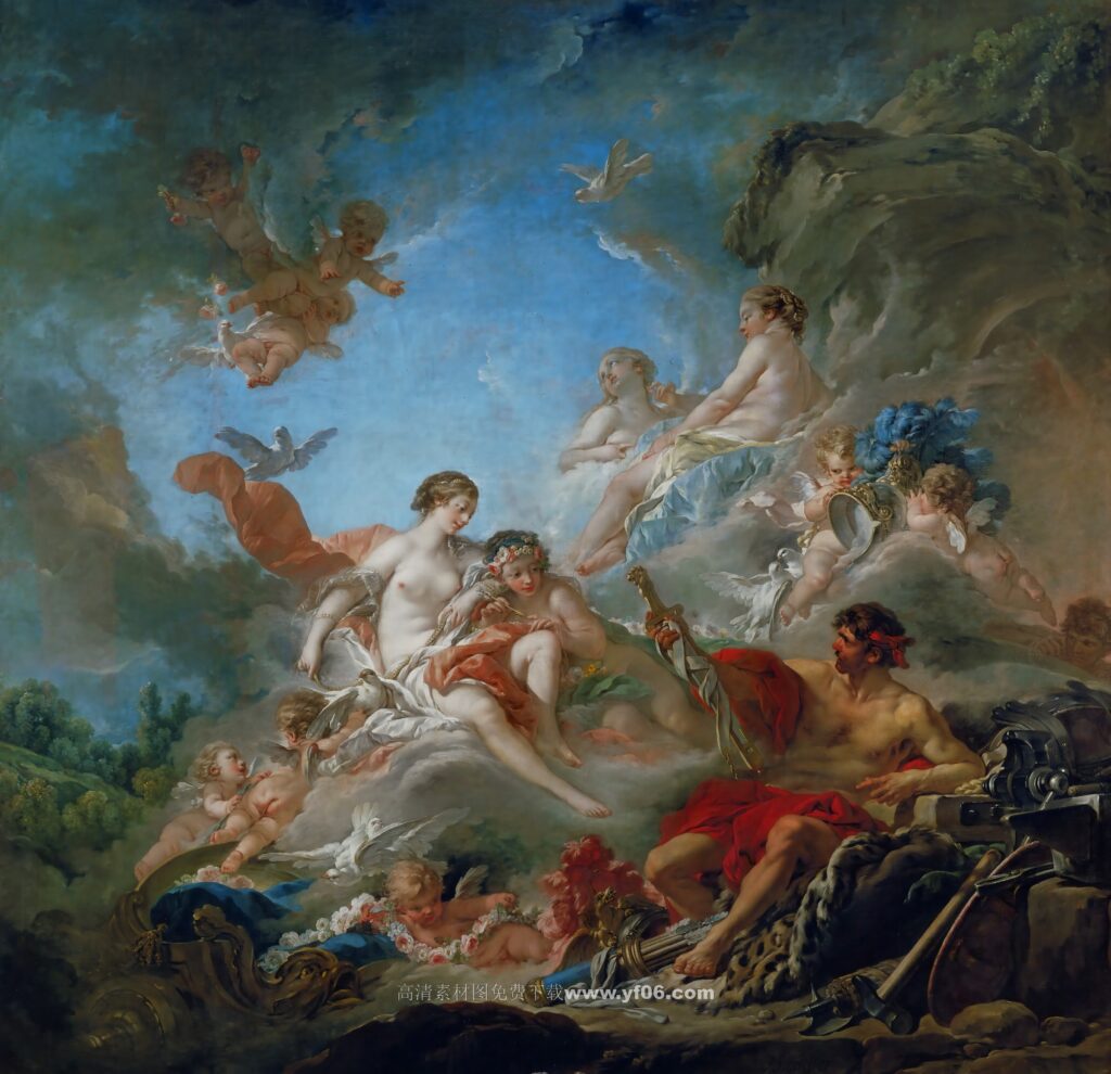 弗朗索瓦·布歇高清油画素材免费下载——小天使3-乙霏美术素材网