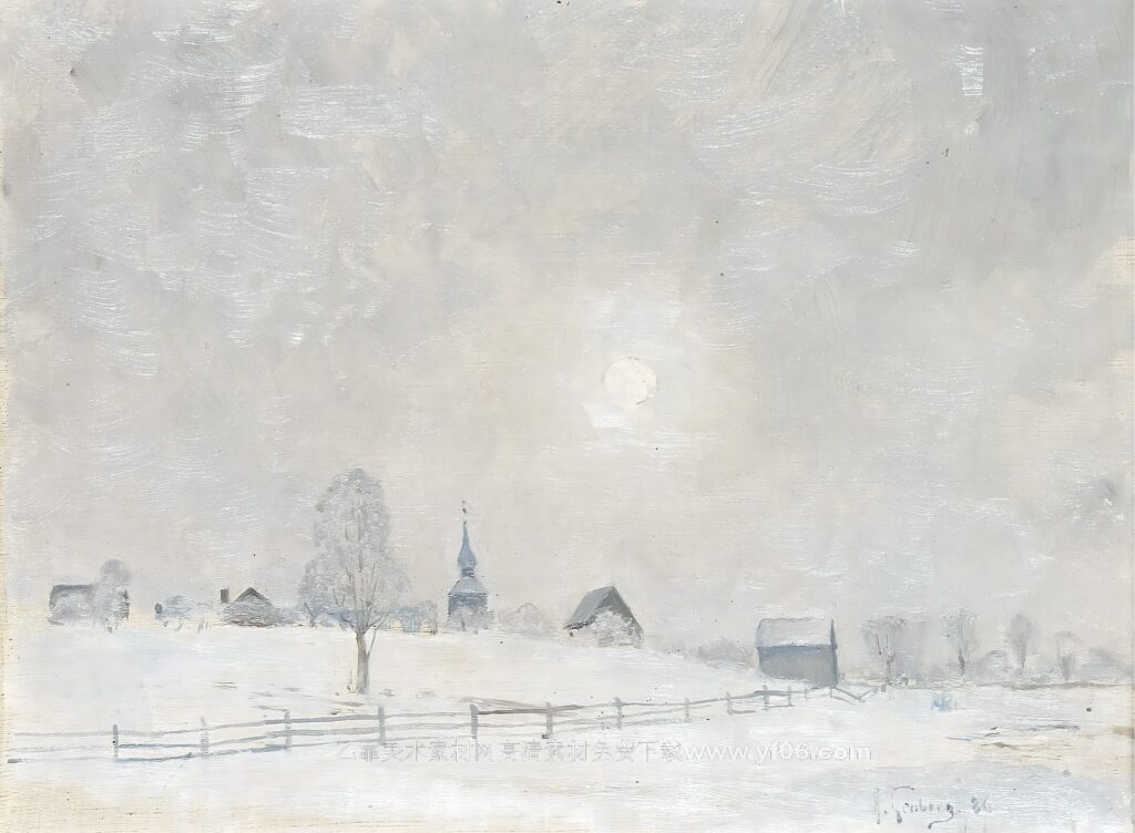 安东·亨伯格风景高清油画素材免费下载一-乙霏美术素材网