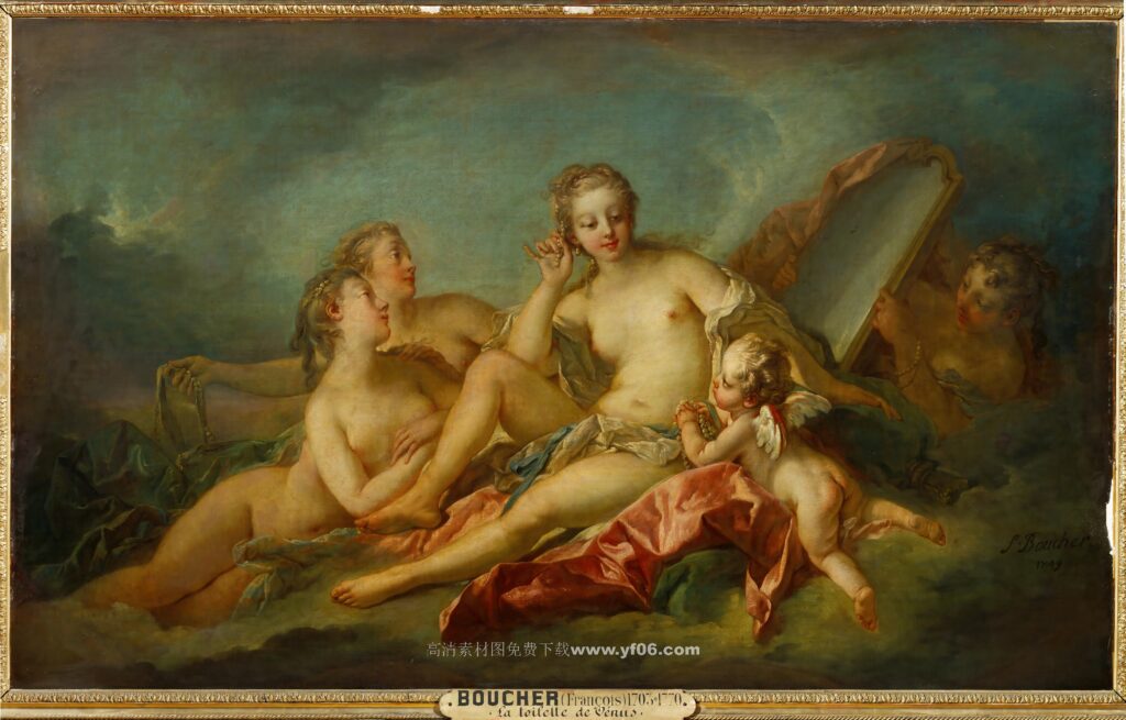 弗朗索瓦·布歇高清油画素材免费下载——小天使1-乙霏美术素材网