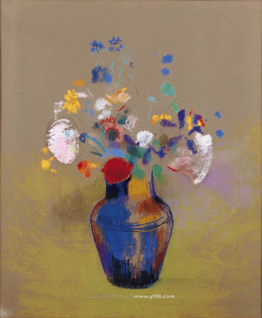 奥迪隆·雷东高清油画素材下载——鲜花3-乙霏美术素材网