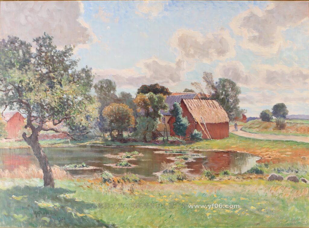 安东·亨伯格风景高清油画素材免费下载六-乙霏美术素材网