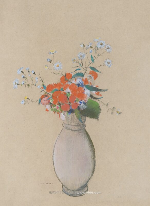 奥迪隆·雷东高清油画装饰画素材下载——鲜花5-乙霏美术素材网