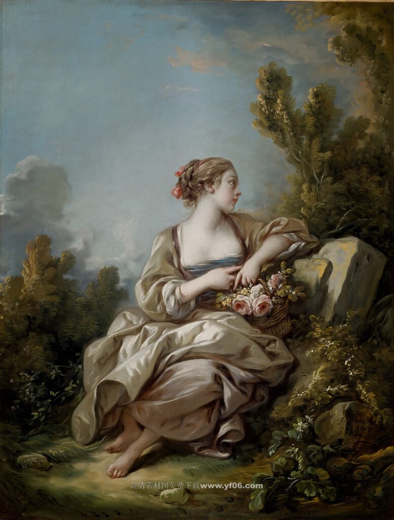 弗朗索瓦·布歇高清油画素材免费下载——人物14-乙霏美术素材网