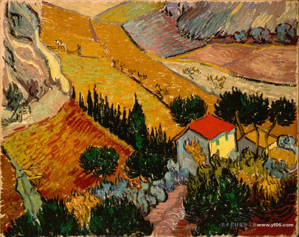 061 梵高 Gogh,_Vincent_van_-_Landscape_with_House_and_Ploughman
