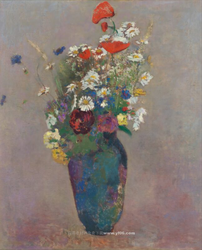 奥迪隆·雷东高清油画素材下载——鲜花3-乙霏美术素材网