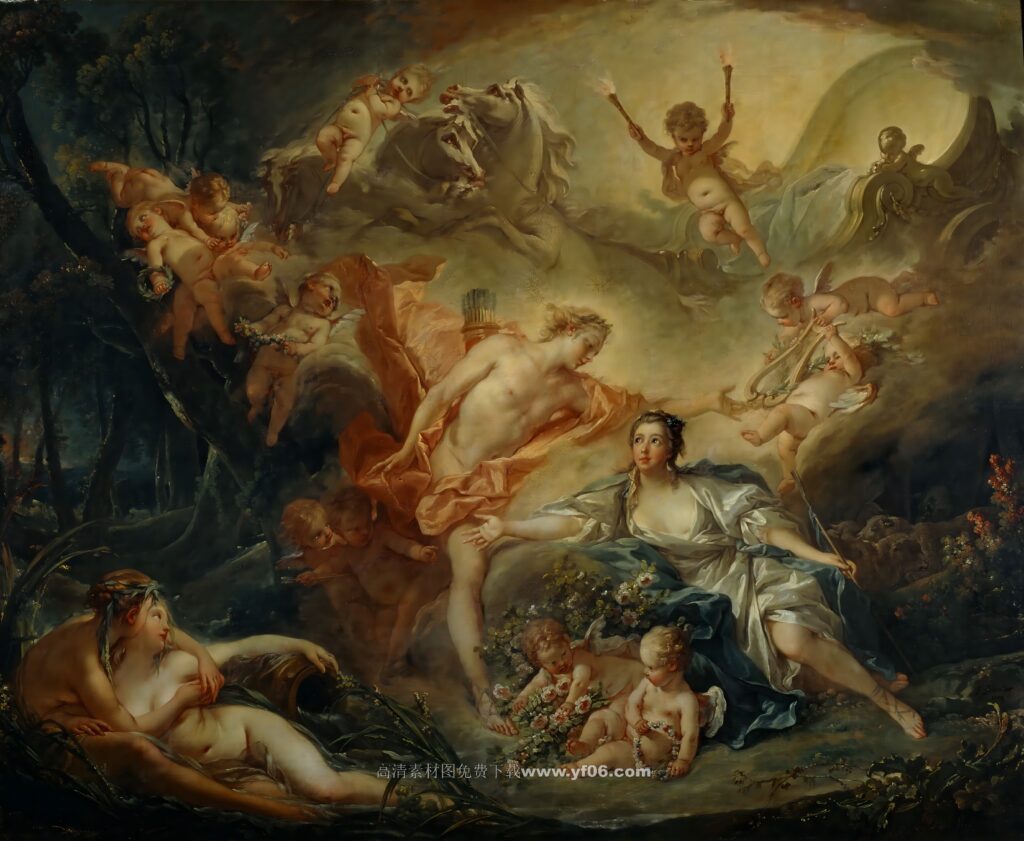 弗朗索瓦·布歇高清油画素材免费下载——小天使3-乙霏美术素材网