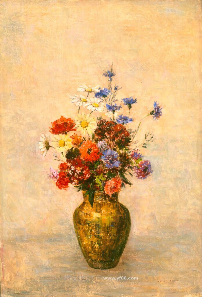 奥迪隆·雷东高清油画装饰画素材下载——鲜花5-乙霏美术素材网