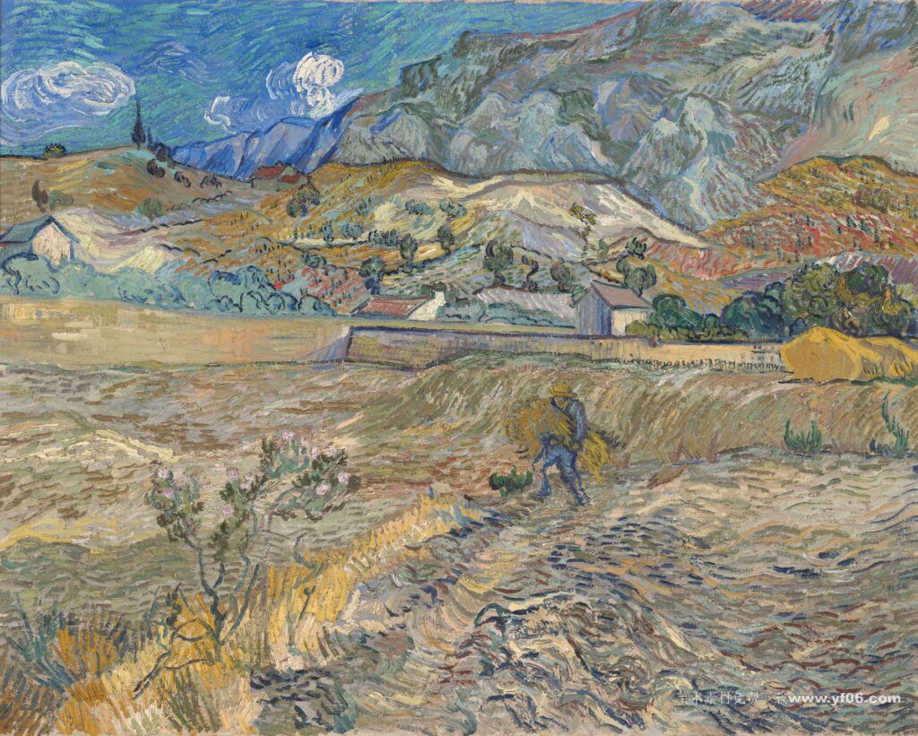 084 梵高 Landscape at Saint-Rémy (Enclosed Field with Peasant) 1889