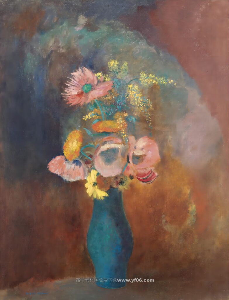 奥迪隆·雷东高清油画装饰画素材下载——鲜花1-乙霏美术素材网