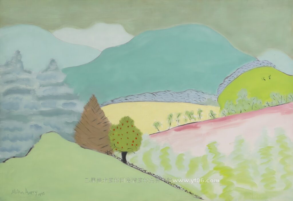 5p米尔顿艾弗里Milton Avery装饰画油画素材高清图下载风景二-乙霏美术素材网