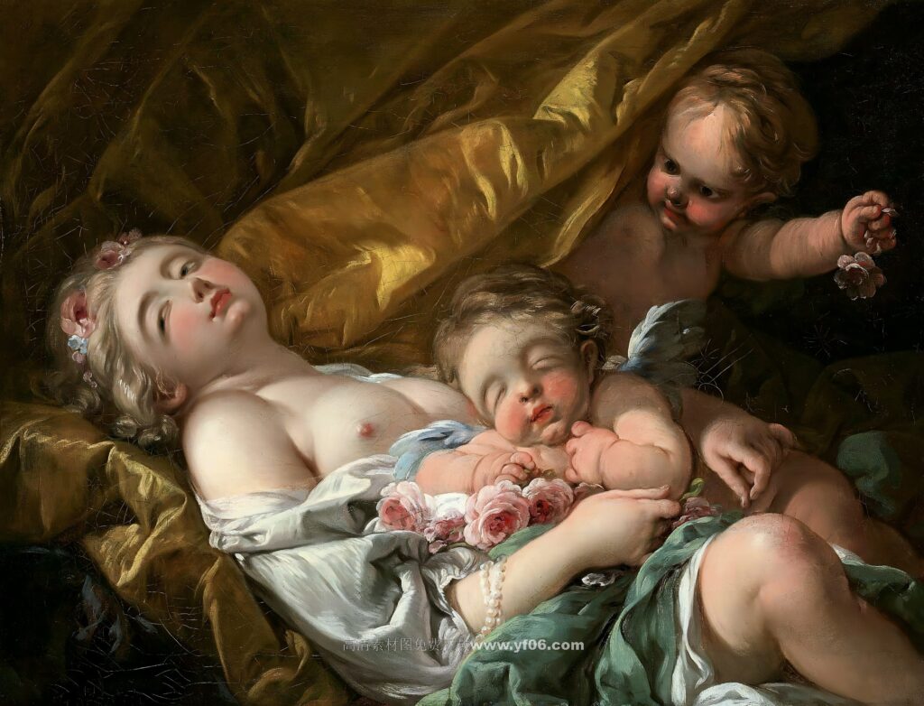 弗朗索瓦·布歇高清油画素材免费下载——小天使7-乙霏美术素材网