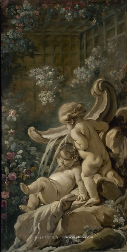 弗朗索瓦·布歇高清油画素材免费下载——小天使4-乙霏美术素材网