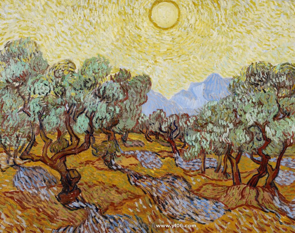 127 梵高 Olive Trees with Yellow Sky and Sun
