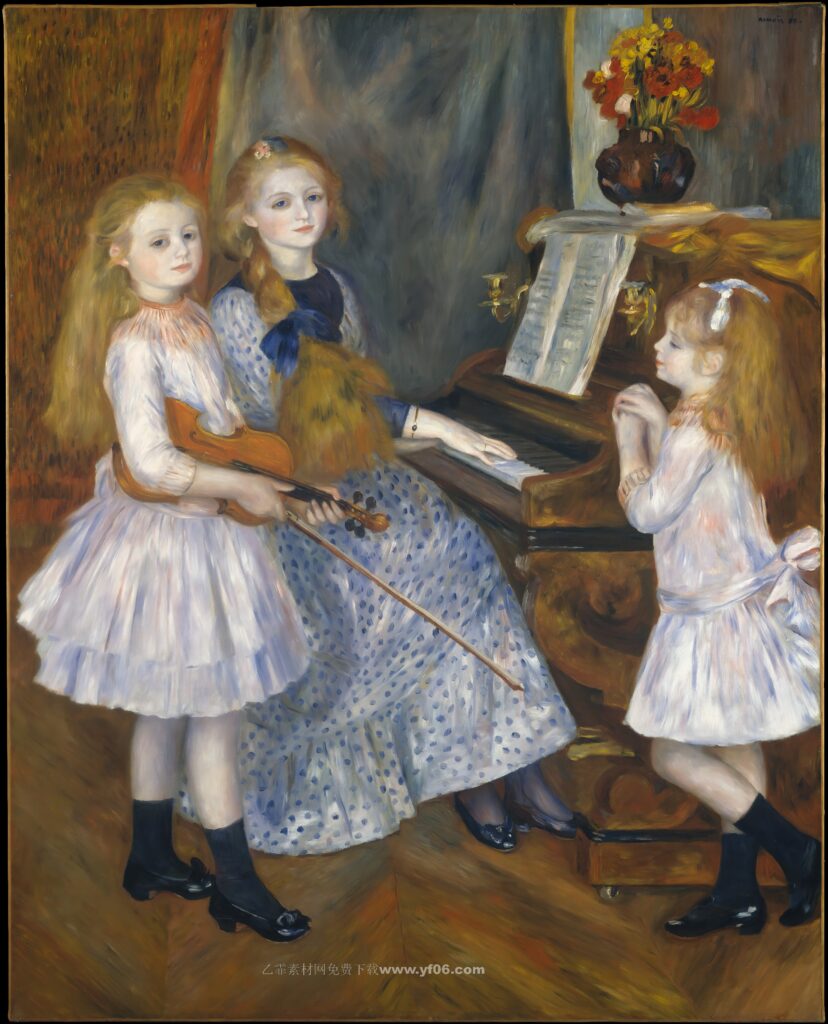 雷诺阿高清油画素材免费下载——人物4-乙霏美术素材网