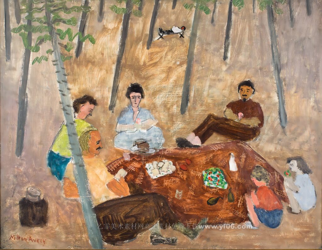 7p米尔顿艾弗里Milton Avery装饰画油画素材高清图下载人物一-乙霏美术素材网