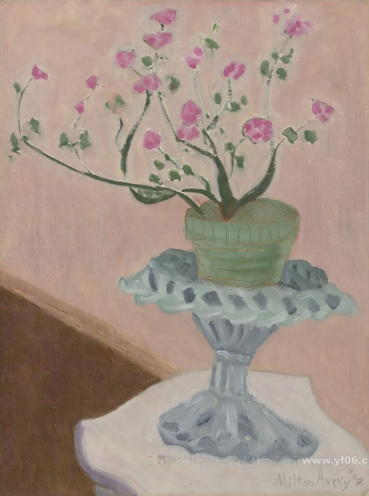 5p米尔顿艾弗里Milton Avery装饰画油画素材高清图下载鲜花静物二-乙霏美术素材网