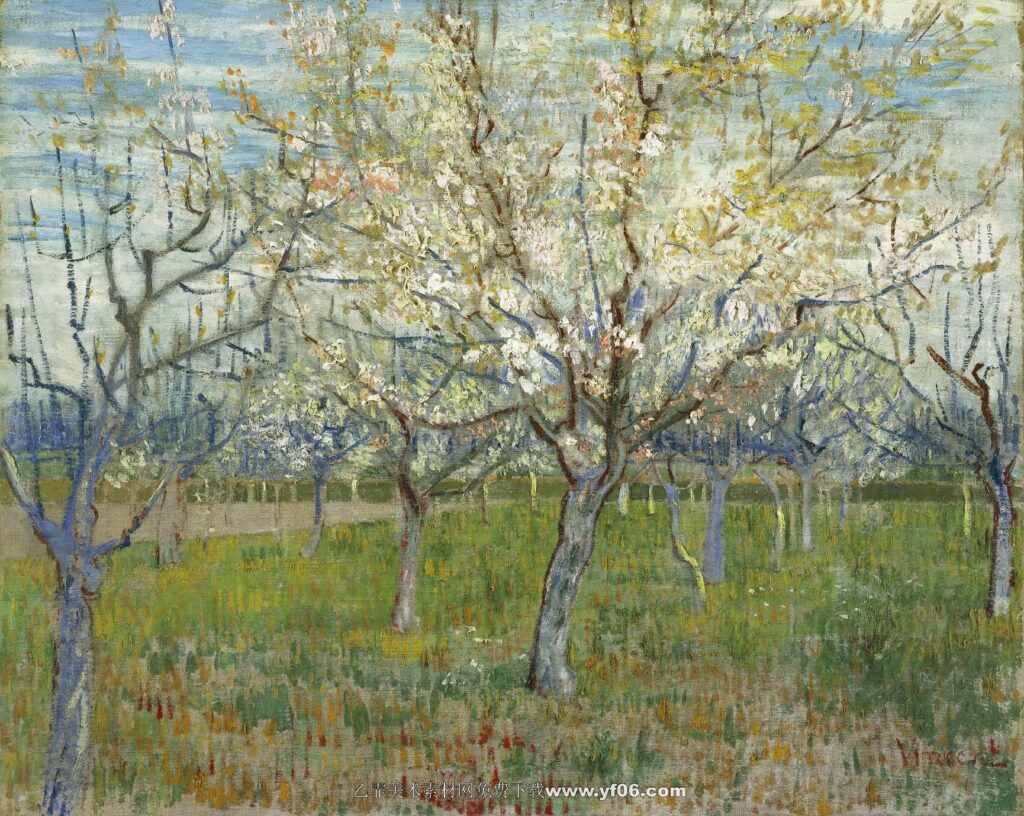 136 梵高 Orchard with Blossoming Apricot Trees