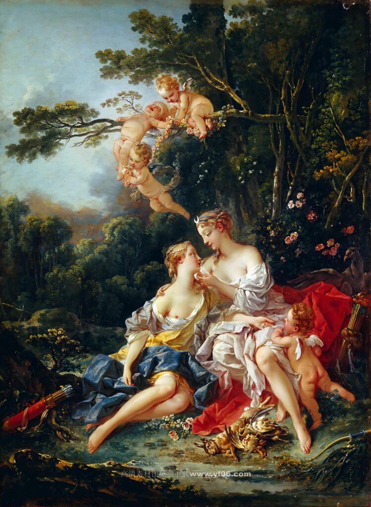 弗朗索瓦·布歇高清油画素材免费下载——人物16-乙霏美术素材网