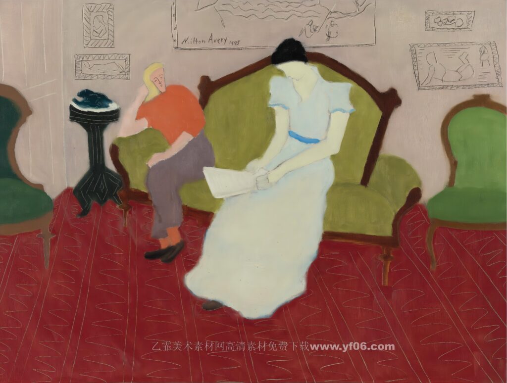 7p米尔顿艾弗里Milton Avery装饰画油画素材高清图下载人物一-乙霏美术素材网
