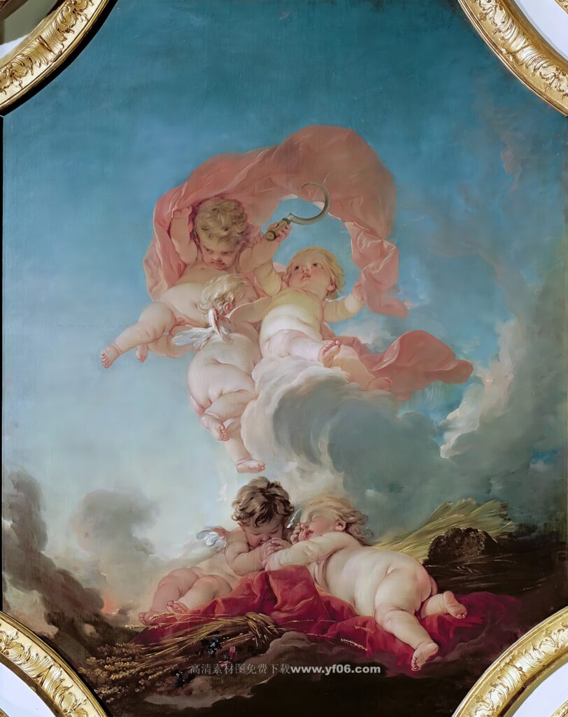 弗朗索瓦·布歇高清油画素材免费下载——小天使6-乙霏美术素材网