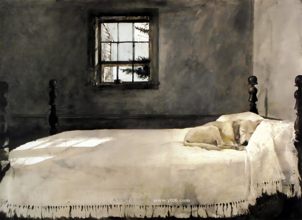 安德鲁·怀斯装饰画高清素材免费下载——狗-乙霏美术素材网