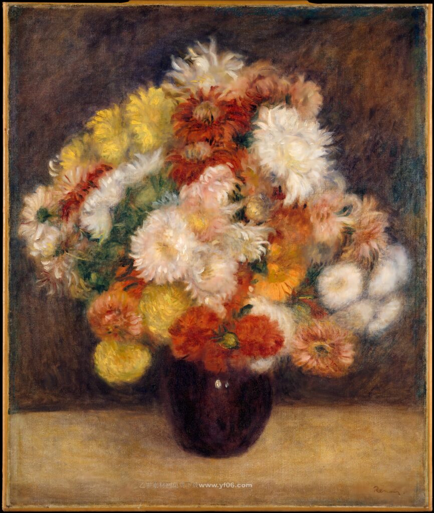 155 雷诺阿 Auguste Renoir -Bouquet of Chrysanthemums_035720