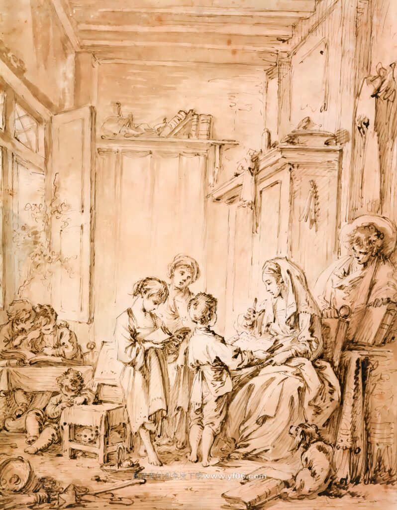 弗朗索瓦·布歇高清油画素材免费下载——人物16-乙霏美术素材网