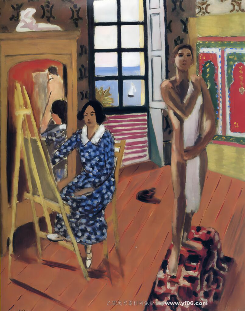马蒂斯油画高清素材免费下载——马蒂斯的画室-乙霏美术素材网