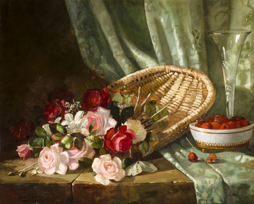 10p古典鲜花静物油画合集十四-乙霏美术素材网