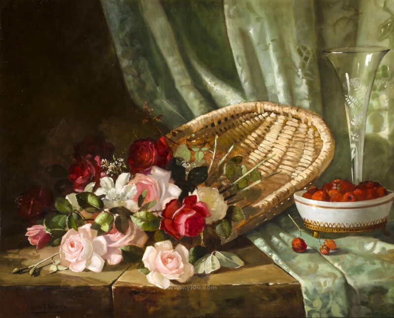 10p古典鲜花静物油画合集十四-乙霏美术素材网