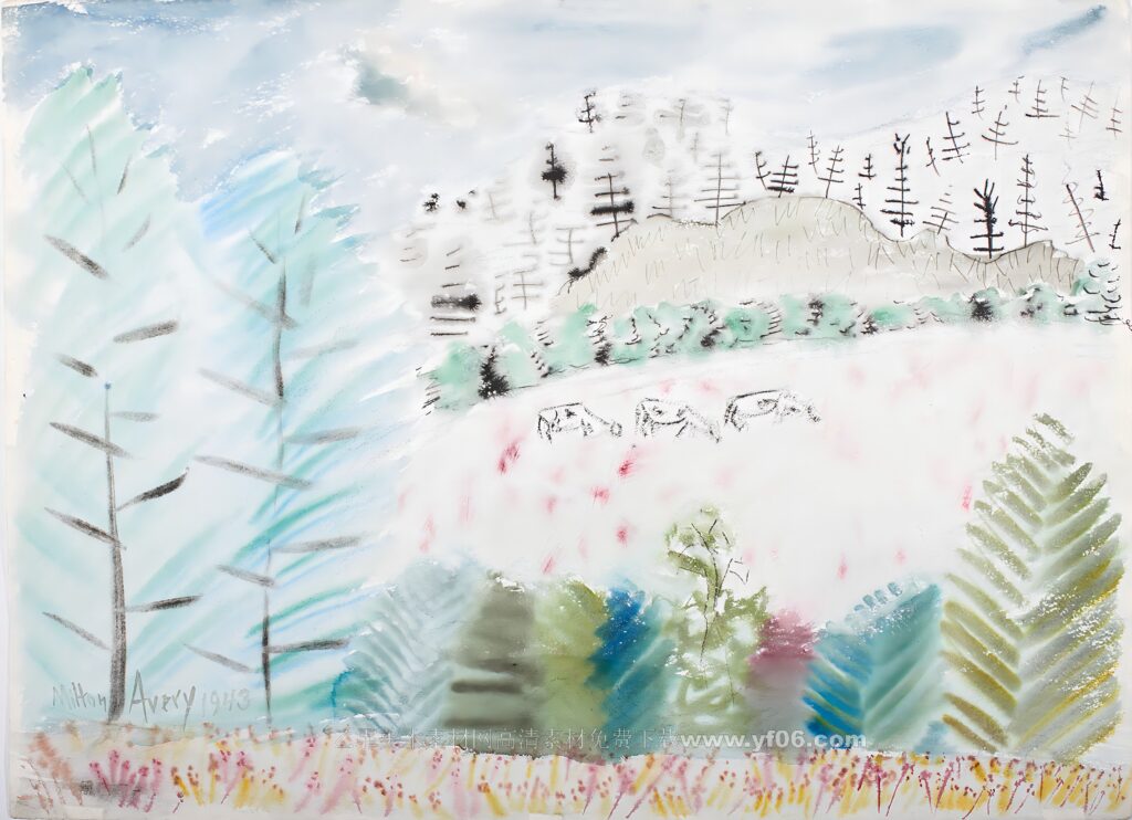 5p米尔顿艾弗里Milton Avery装饰画油画素材高清图下载风景一-乙霏美术素材网