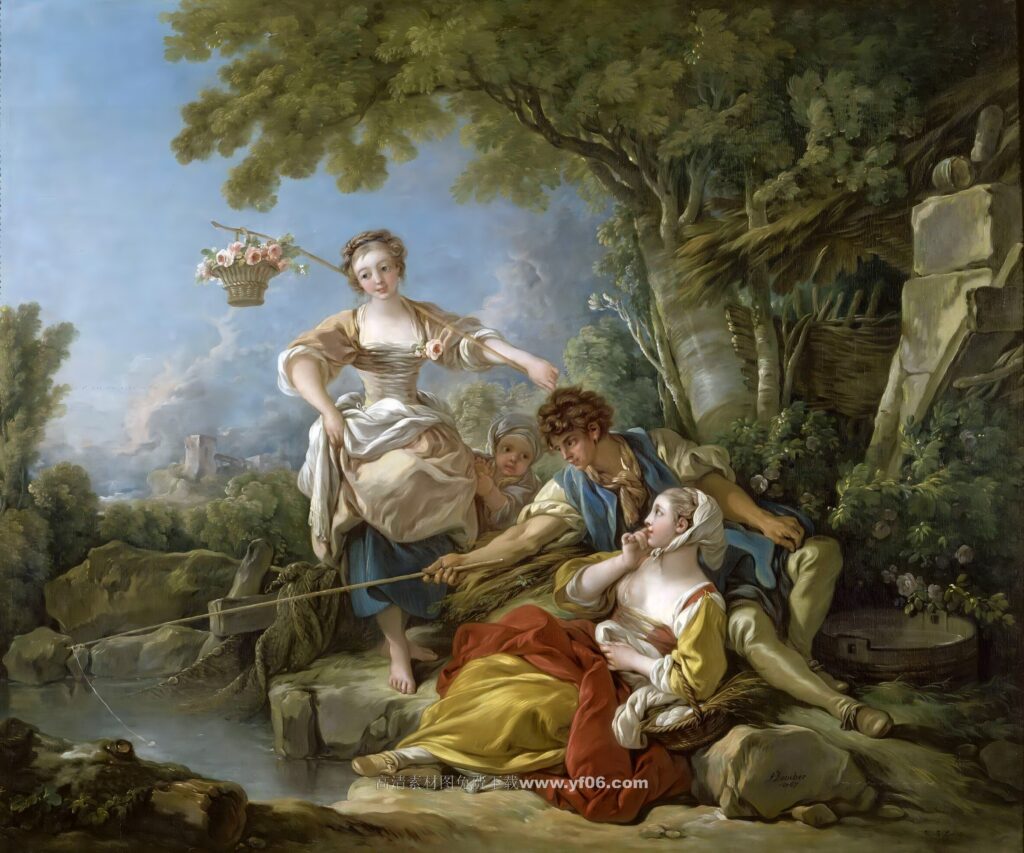 弗朗索瓦·布歇高清油画素材免费下载——人物4-乙霏美术素材网