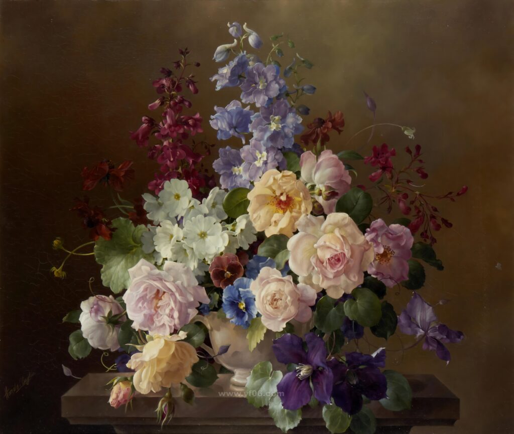 10p古典鲜花静物油画合集十六-乙霏美术素材网