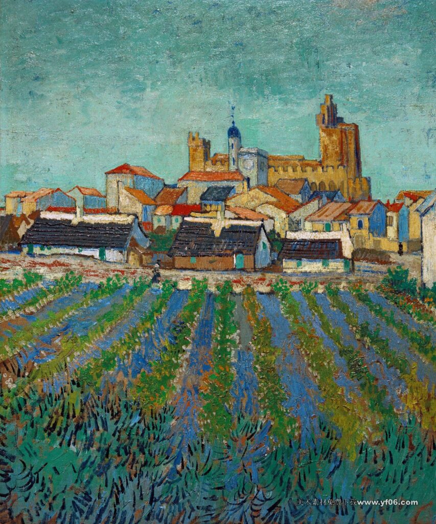 228 梵高 View of Saintes-Maries