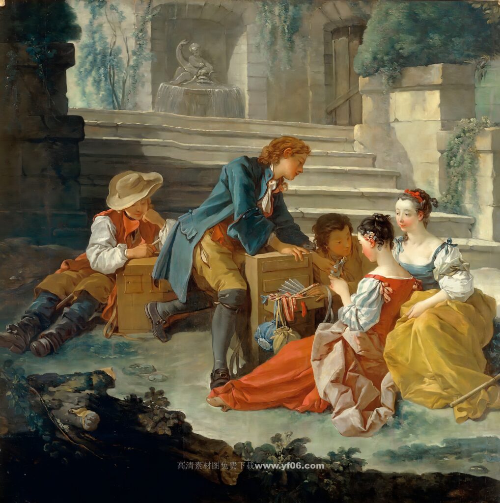 弗朗索瓦·布歇高清油画素材免费下载——人物2-乙霏美术素材网