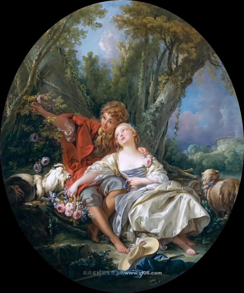 弗朗索瓦·布歇高清油画素材免费下载——人物3-乙霏美术素材网