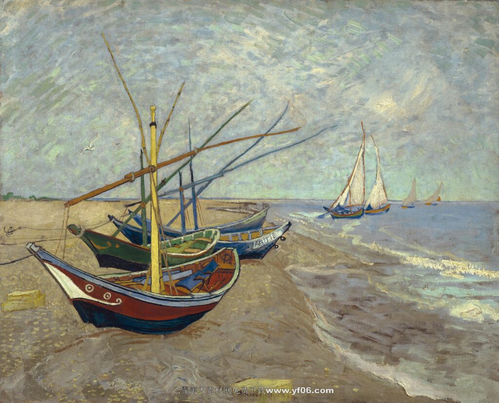 238 梵高 Vissersboten_op_het_strand_van_Les_Saintes-Maries-de-la-Mer