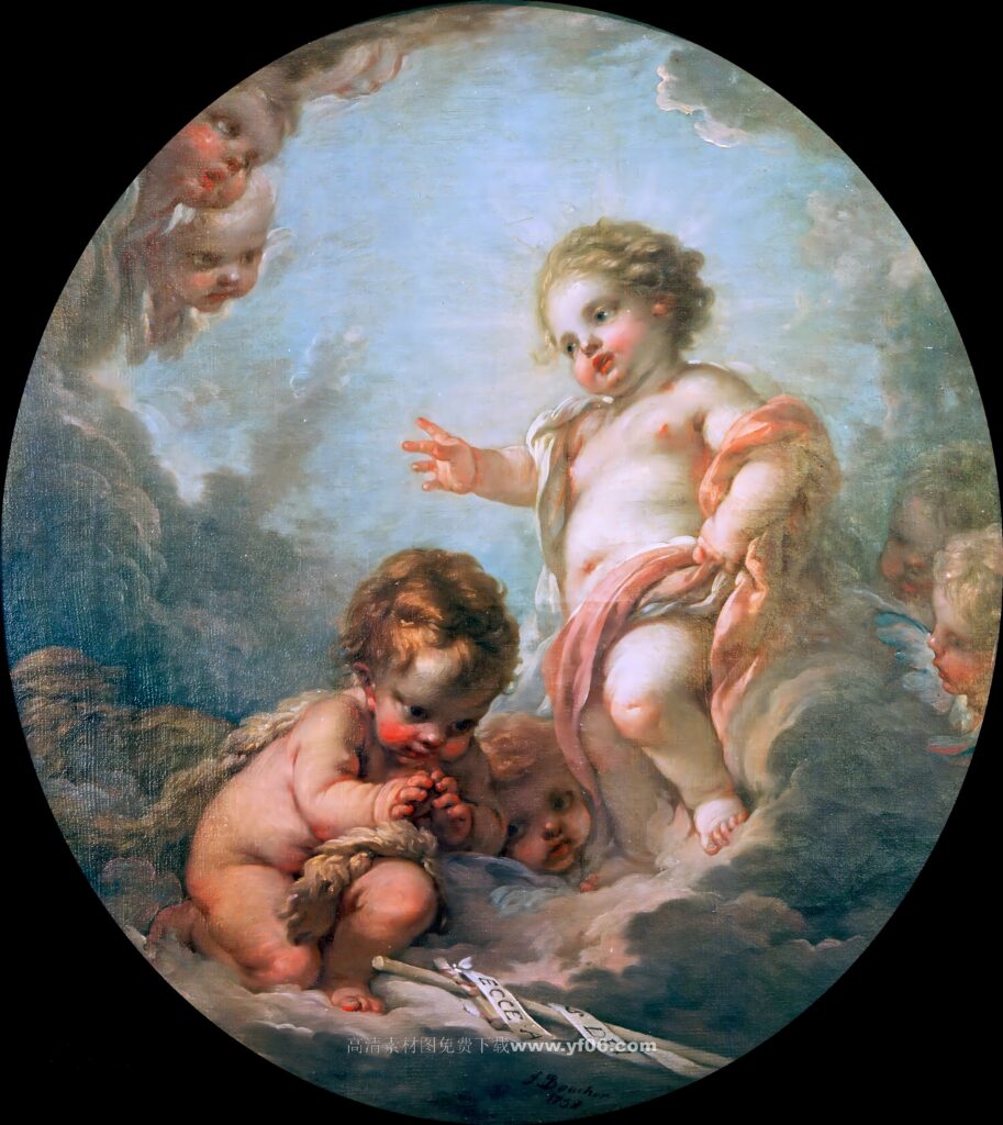 弗朗索瓦·布歇高清油画素材免费下载——小天使5-乙霏美术素材网