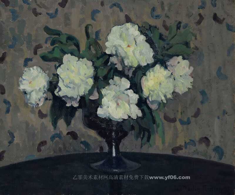 4p雅克·马丁·费里雷斯油画装饰画高清打印素材图下载鲜花静物二-乙霏美术素材网