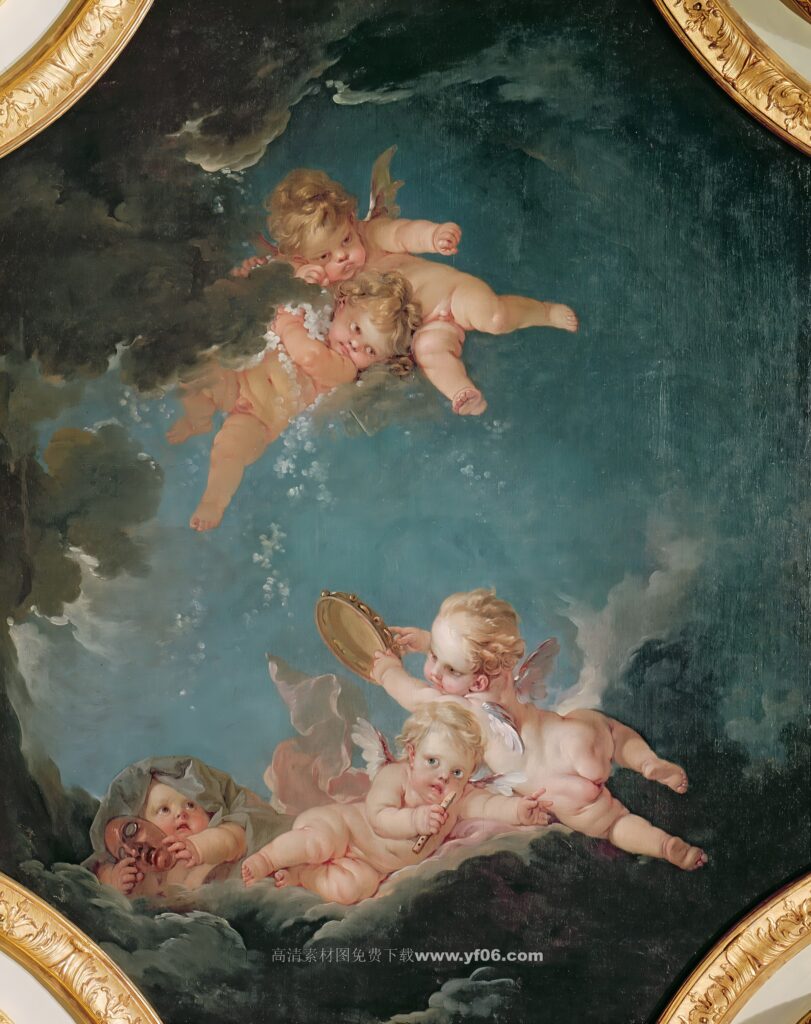 弗朗索瓦·布歇高清油画素材免费下载——小天使6-乙霏美术素材网