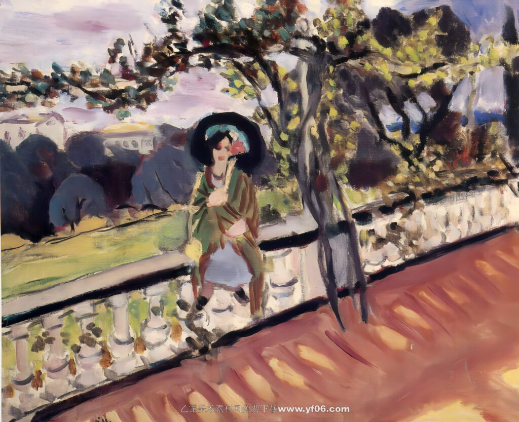 马蒂斯油画高清素材免费下载——公园里的女人-乙霏美术素材网