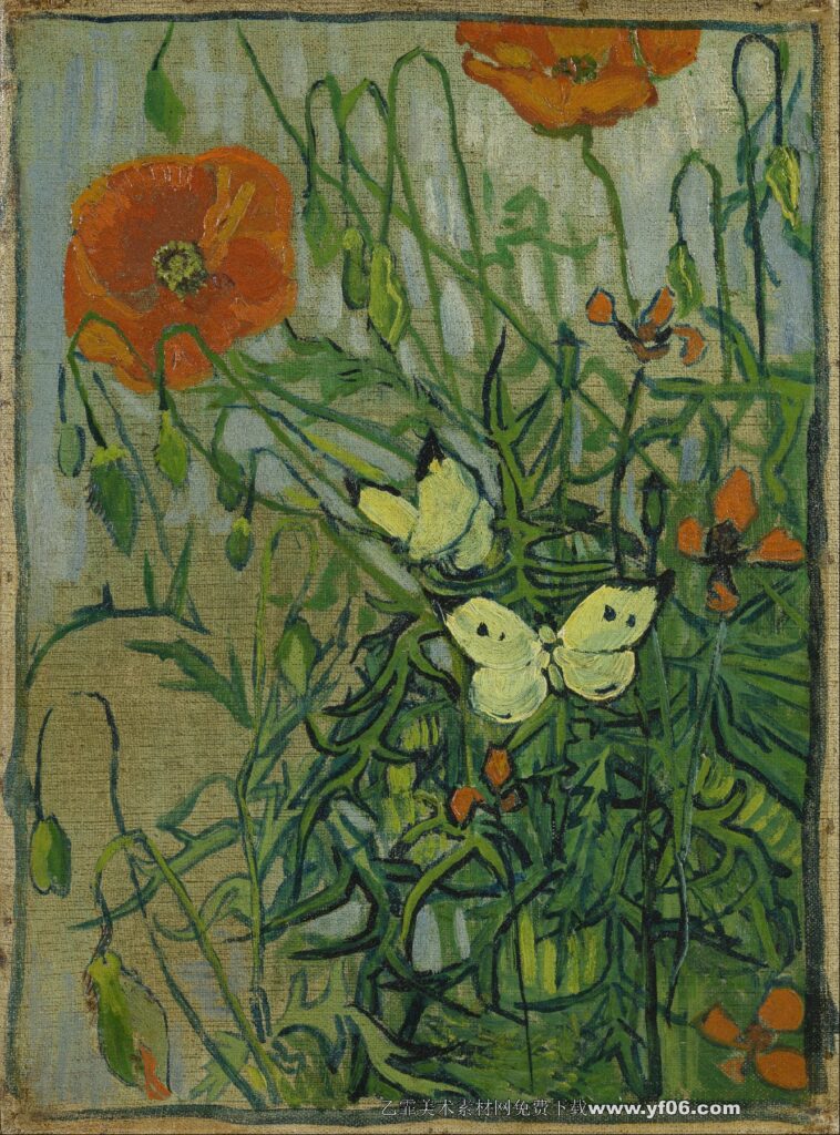 281 梵高 Butterflies and poppies (April 1890 - May 1890)