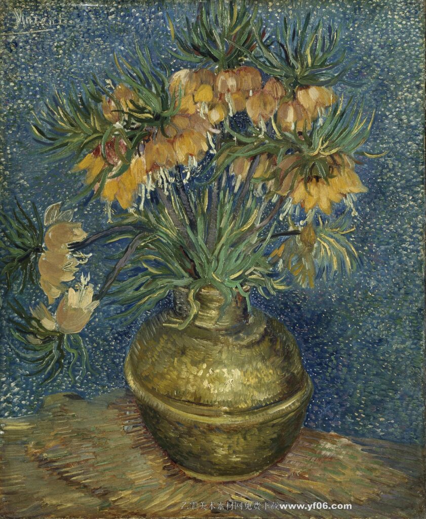 293 梵高 Imperial Fritillaries in a Copper Vase 1887