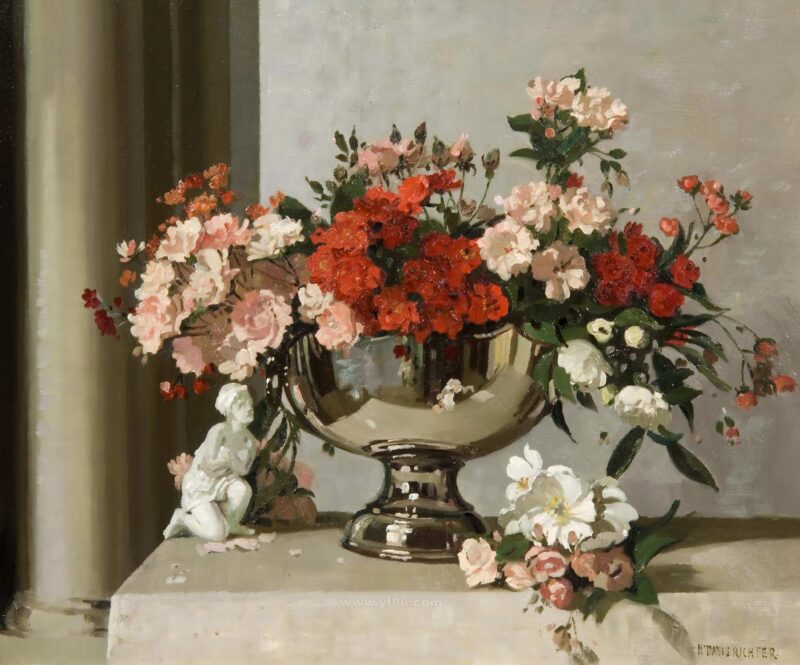 10p古典鲜花静物油画合集二十-乙霏美术素材网